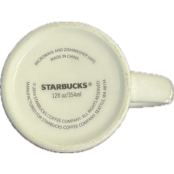 Vintage Starbucks 10oz cup mug tea coffee white red art design 2014 - Picture 4 of 6